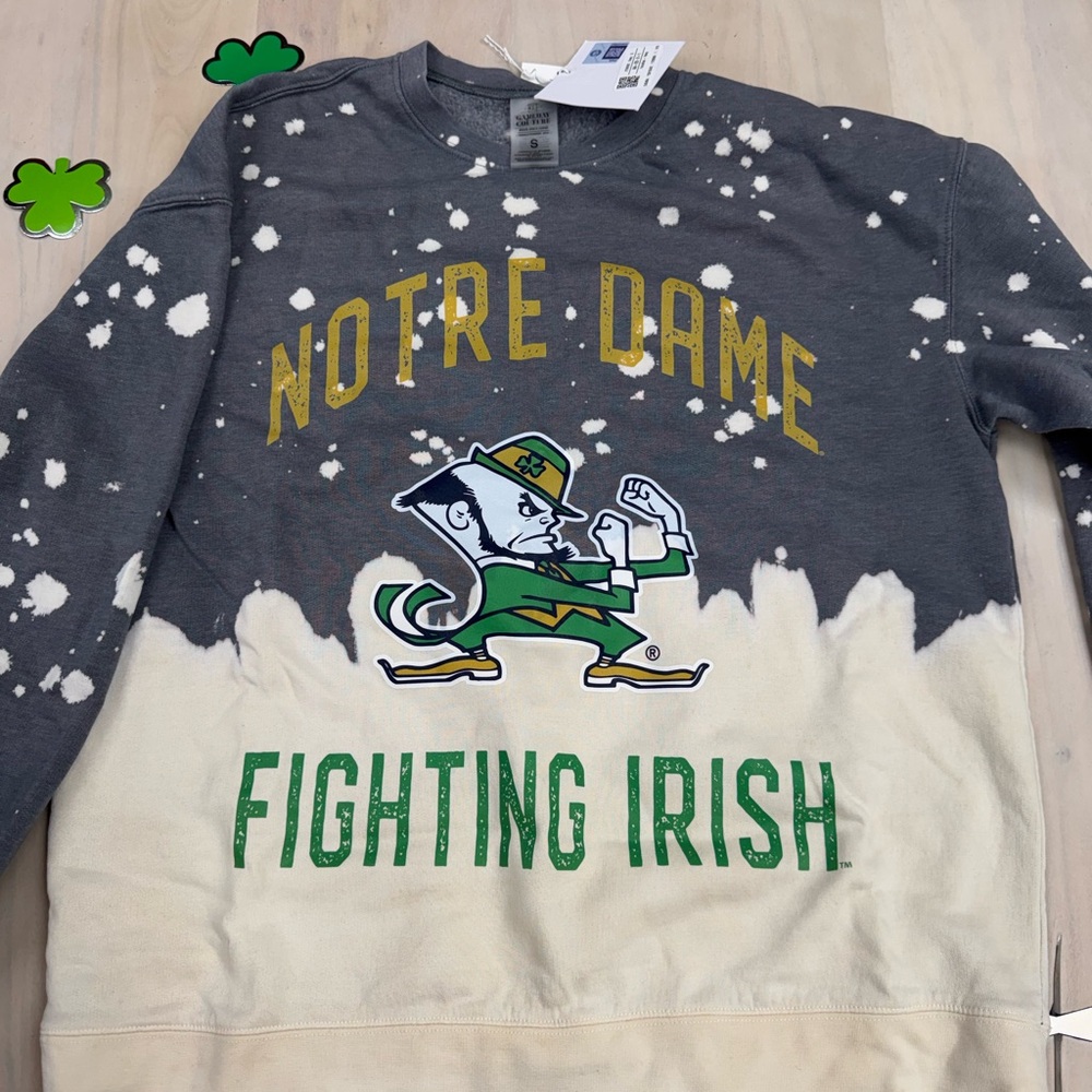 Fighting Irish Gray and Cream Sweatshirt